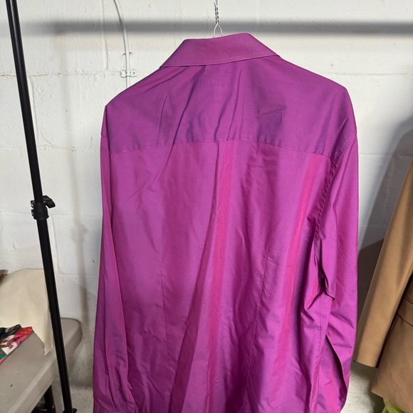 Kenneth Cole Reaction long sleeve dress shirt size 17 34/35 - Fuchsia - Picture 3 of 3